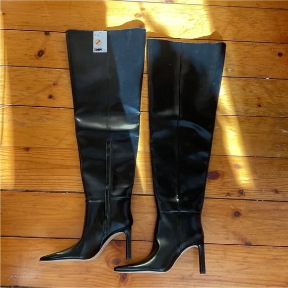 H&M  Black Over the Knee-High Boots Size 7. NWT - Picture 4 of 8
